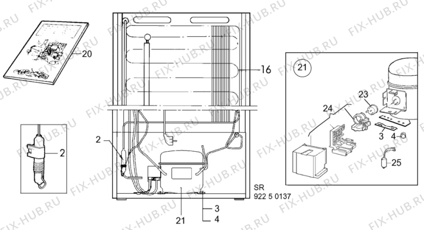 Взрыв-схема холодильника Electrolux EU3101K - Схема узла C10 Cold, users manual